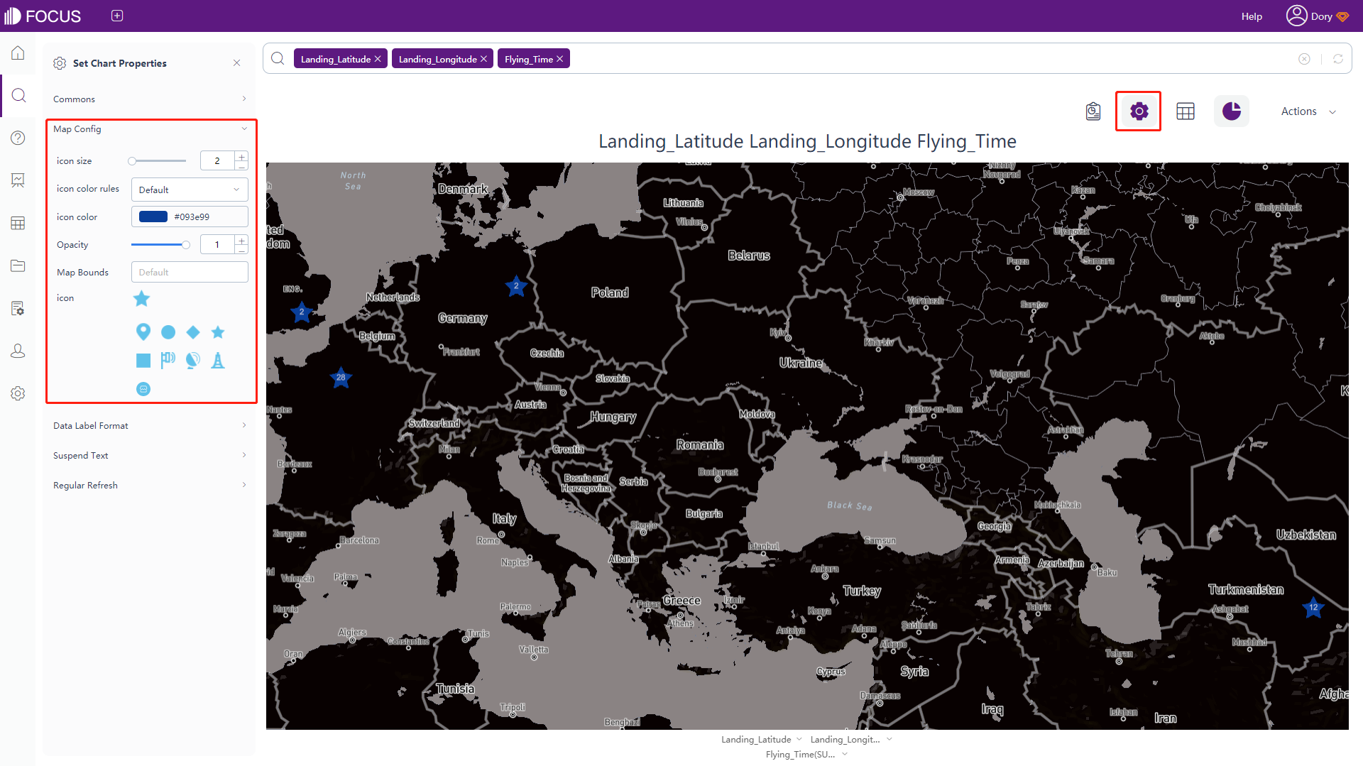 Figure 3-4-92 Longitude & Latitude map - map config